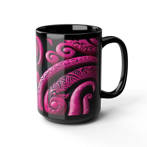 Pink Koru Black Mug (11oz, 15oz)