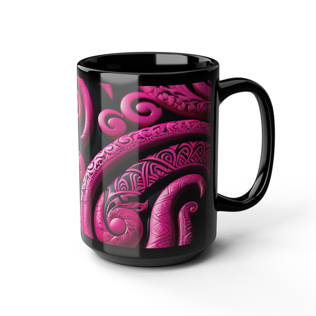 Pink Koru Black Mug (11oz, 15oz)