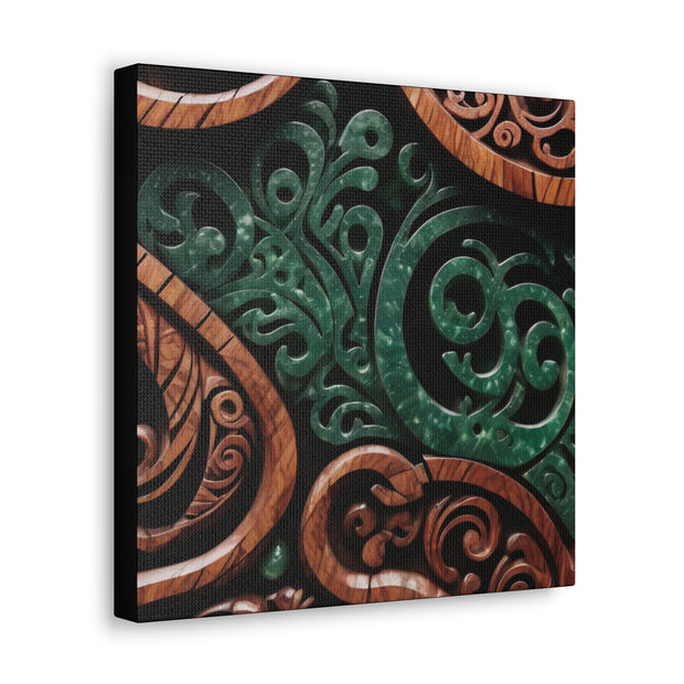Wood and Jade Pounamu Greenstone Classic Canvas