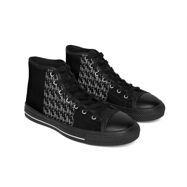 Women's High-top Sneakers Black Summer Leaves