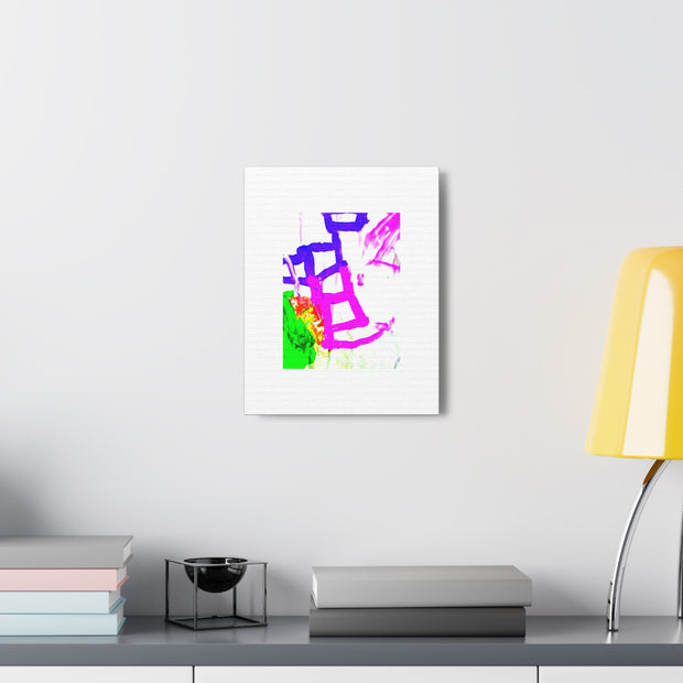 Canvas Gallery Wraps Pink and Blue Ladders Art