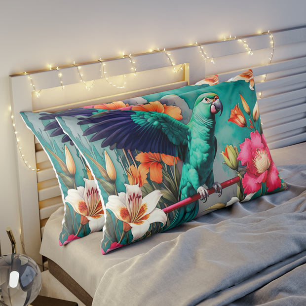 Emerald Green Parrot Paradise Pillow Sham