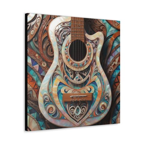 Mother Of Pearl Guitar Colorful Classic Canvas