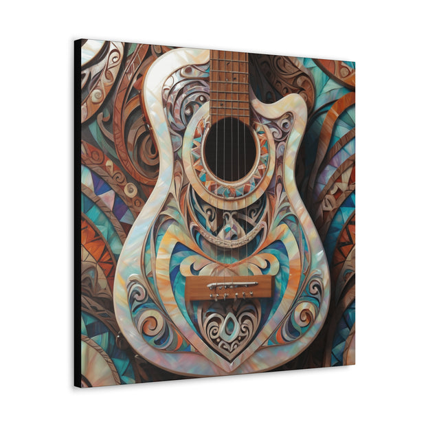 Mother Of Pearl Guitar Colorful Classic Canvas
