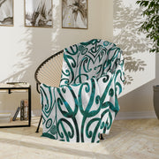 Dark Teal Green Koru Velveteen Microfiber Blanket