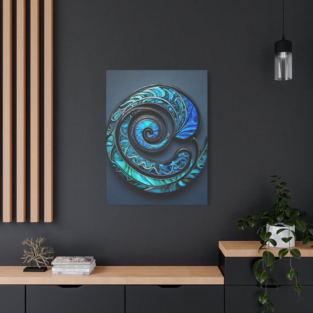 Stunning Blue Paua Abalone Shell Spiral Classic Canvas