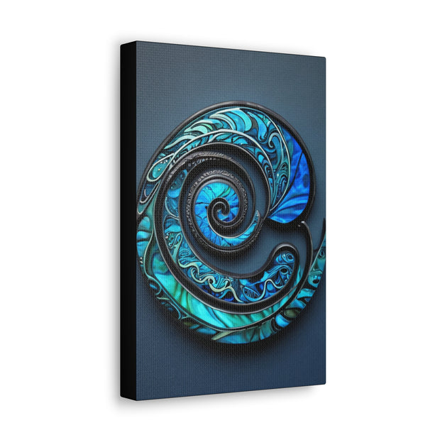 Stunning Blue Paua Abalone Shell Spiral Classic Canvas