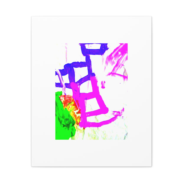 Canvas Gallery Wraps Pink and Blue Ladders Art