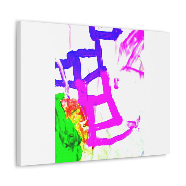 Canvas Gallery Wraps Pink and Blue Ladders Art