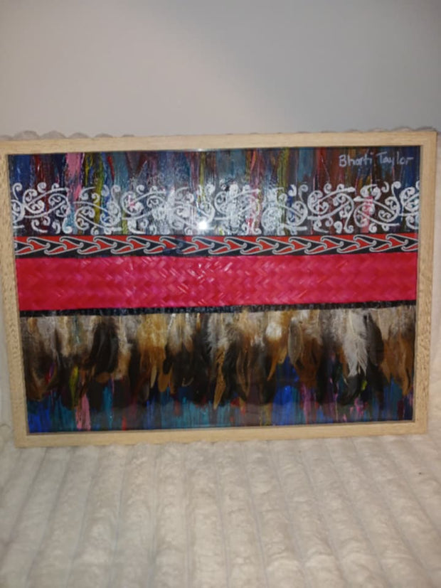 Red Weave Painting Acrylic