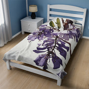 Purple Jacaranda Flowers Velveteen Plush Blanket