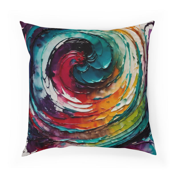 Colorful Swirl In Watercolors and Oils Cushion
