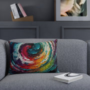 Colorful Swirl In Watercolors and Oils Cushion