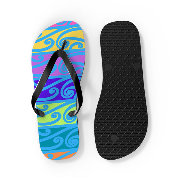 Blue Koru Flip Flops