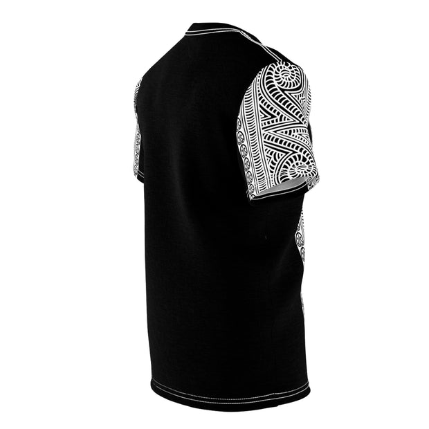 Black and White Koru Unisex Cut & Sew Tee (AOP)