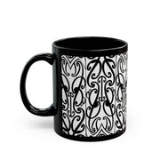 Black And White Koru Black Mug (11oz, 15oz)