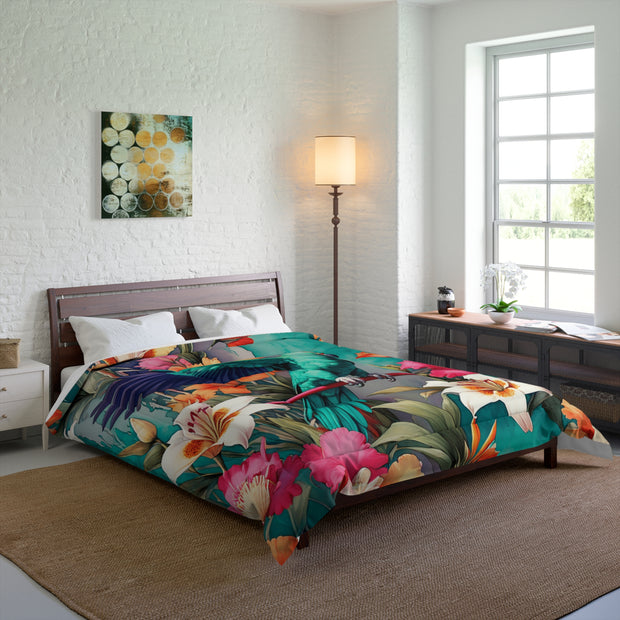 Emerald Green Parrot Paradise Comforter