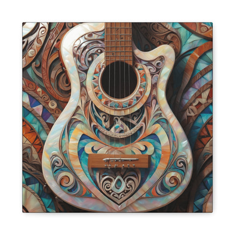 Mother Of Pearl Guitar Colorful Classic Canvas