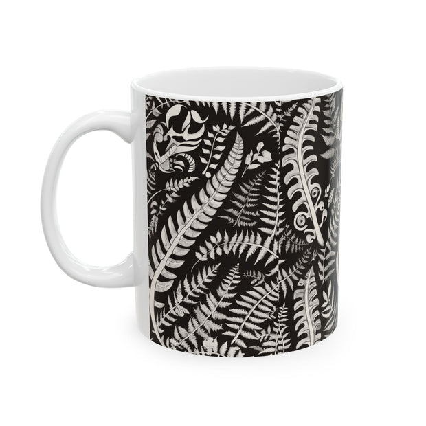 Dark Coco Fern and Bone Ceramic Mug, (11oz, 15oz)