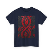 Red and Black Maori Design Mana Unisex Heavy Cotton Tee