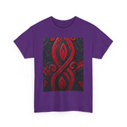 Red and Black Maori Design Mana Unisex Heavy Cotton Tee