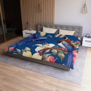 Pheasants A Blue Microfiber Duvet Cover
