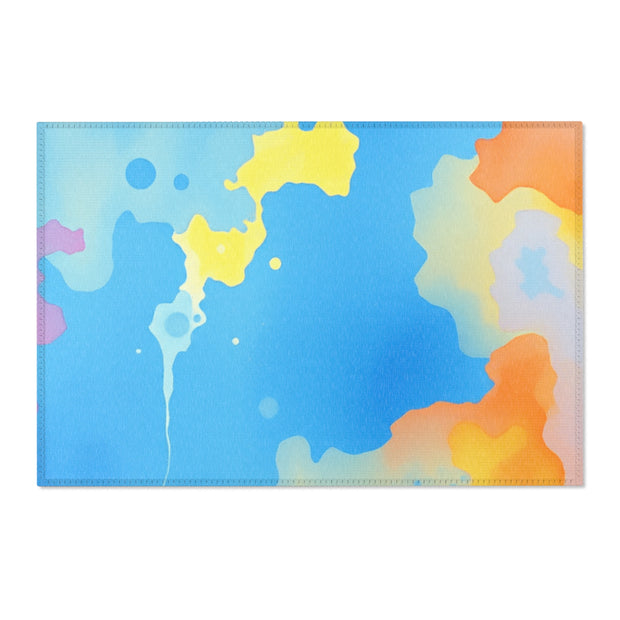 Blue Dance Watercolor Area Rugs