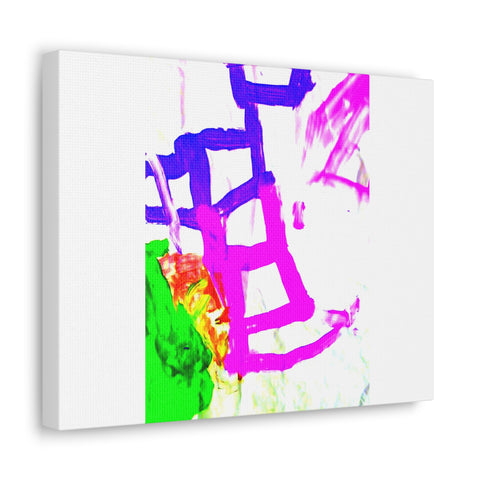 Canvas Gallery Wraps Pink and Blue Ladders Art