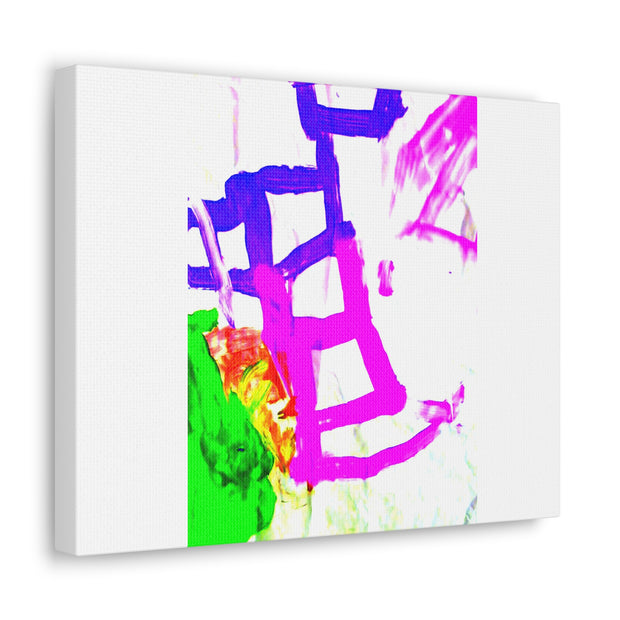 Canvas Gallery Wraps Pink and Blue Ladders Art