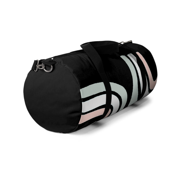 Pastel Curves On Black Duffle Bag