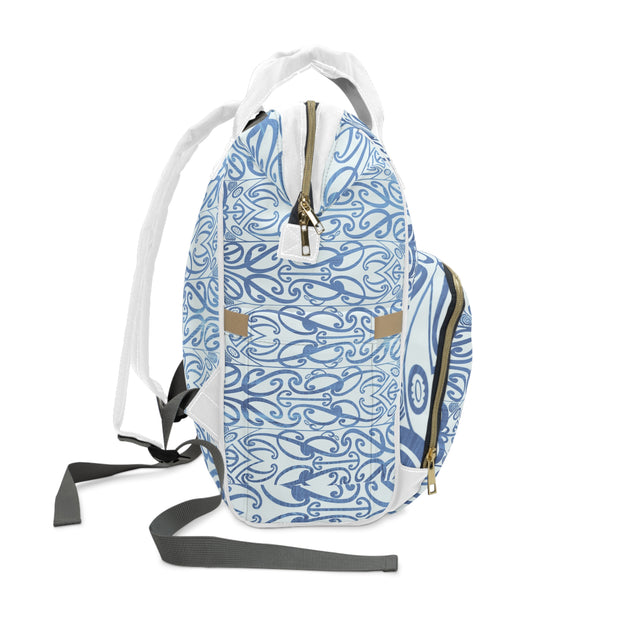 Light Blue Koru Multifunctional Diaper Backpack