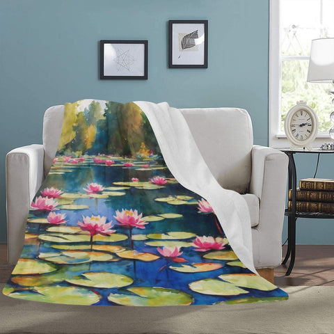 Monet Inspired Water Lily Pond Blanket