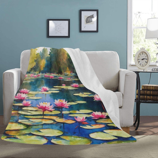 Monet Inspired Water Lily Pond Blanket