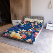 Pheasants A Blue Microfiber Duvet Cover