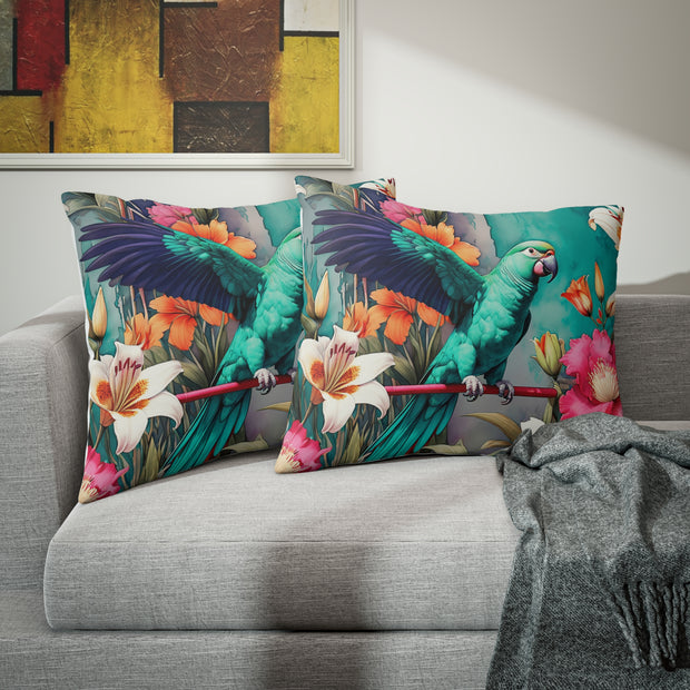Emerald Green Parrot Paradise Pillow Sham
