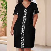 Design Baggy Dress With Pockets Black Koru