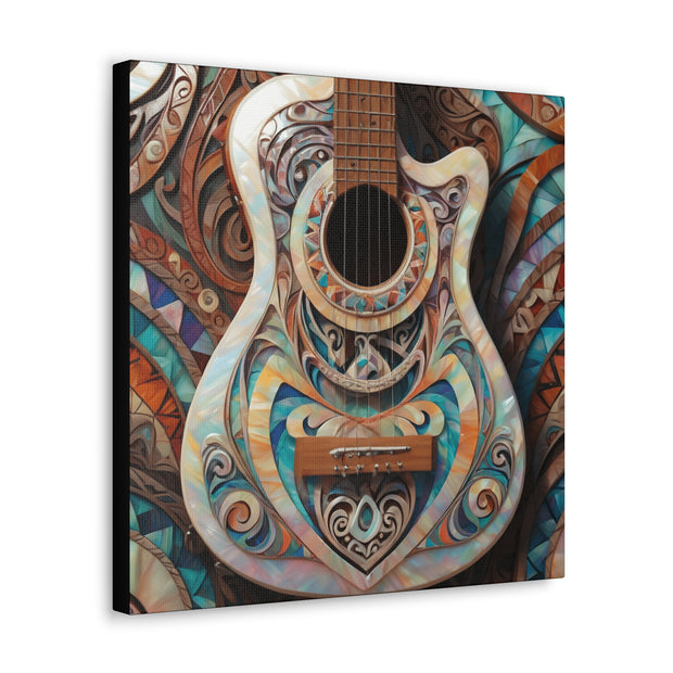 Mother Of Pearl Guitar Colorful Classic Canvas