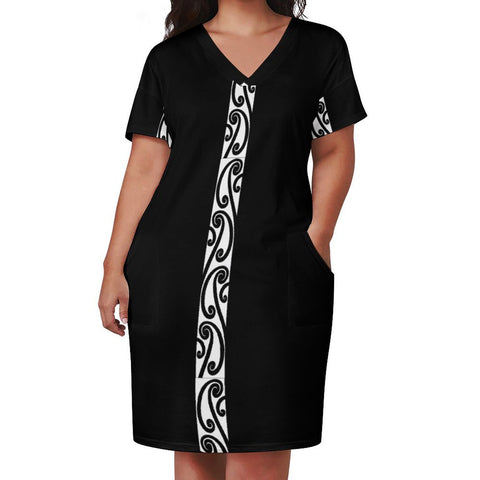 Design Baggy Dress With Pockets Black Koru