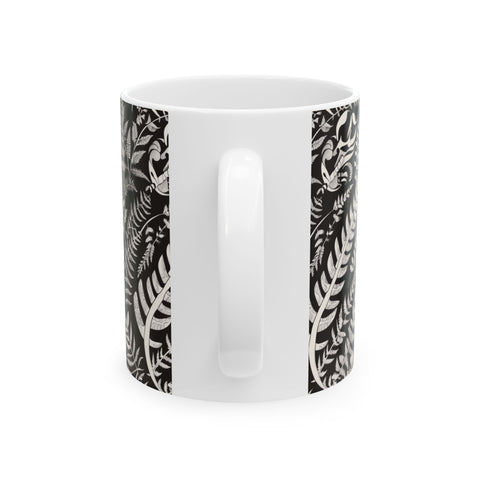 Dark Coco Fern and Bone Ceramic Mug, (11oz, 15oz)
