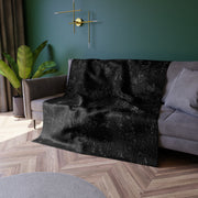 Black Crushed Velvet Blanket