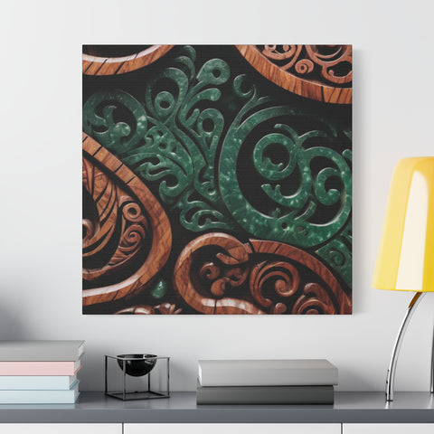 Wood and Jade Pounamu Greenstone Classic Canvas