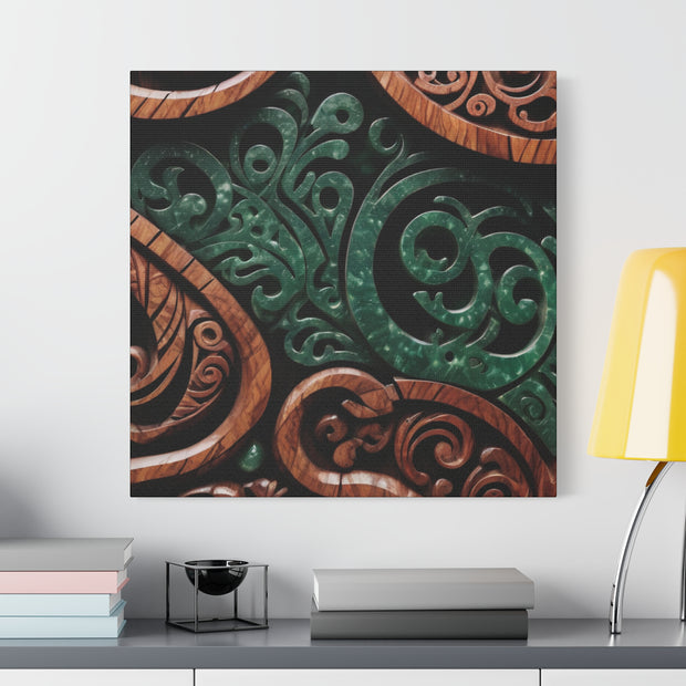 Wood and Jade Pounamu Greenstone Classic Canvas