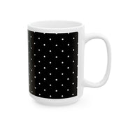 Black and White Polka Dot Ceramic Mug, (11oz, 15oz)