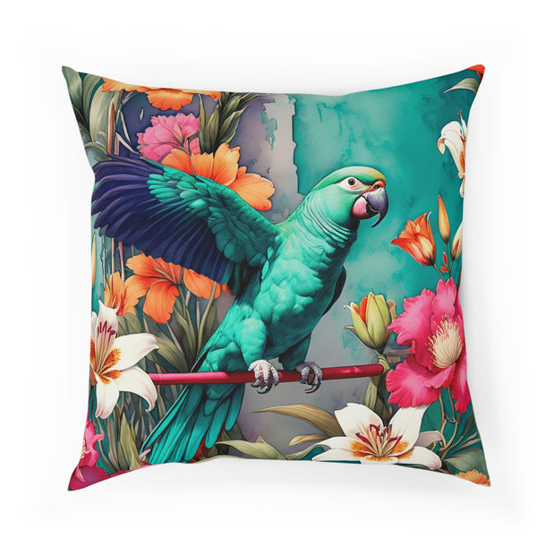 Emerald Green Parrot Paradise Cushion