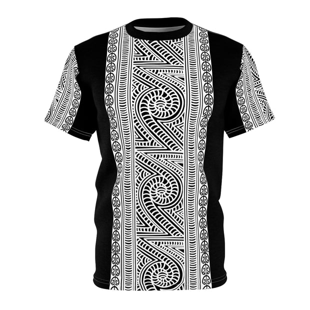 Black and White Koru Unisex Cut & Sew Tee (AOP)
