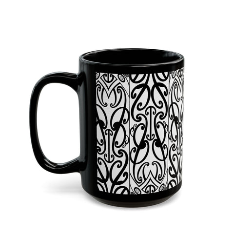 Black And White Koru Black Mug (11oz, 15oz)