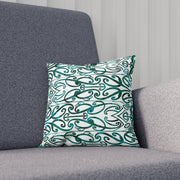 Dark Teal Green Koru Cushion