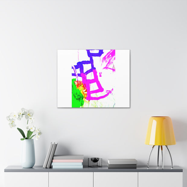 Canvas Gallery Wraps Pink and Blue Ladders Art