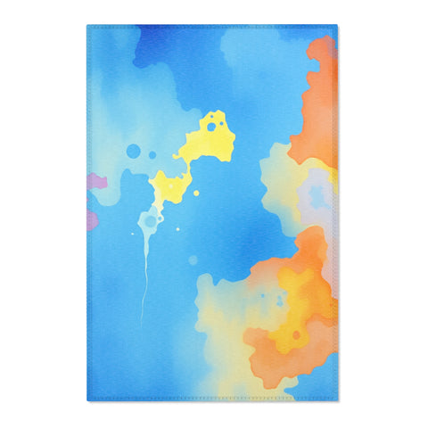 Blue Dance Watercolor Area Rugs