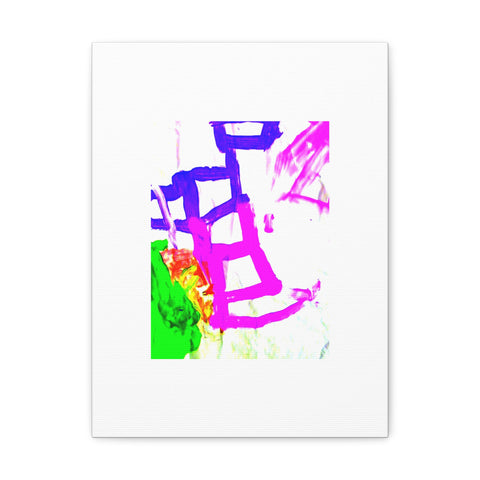 Canvas Gallery Wraps Pink and Blue Ladders Art